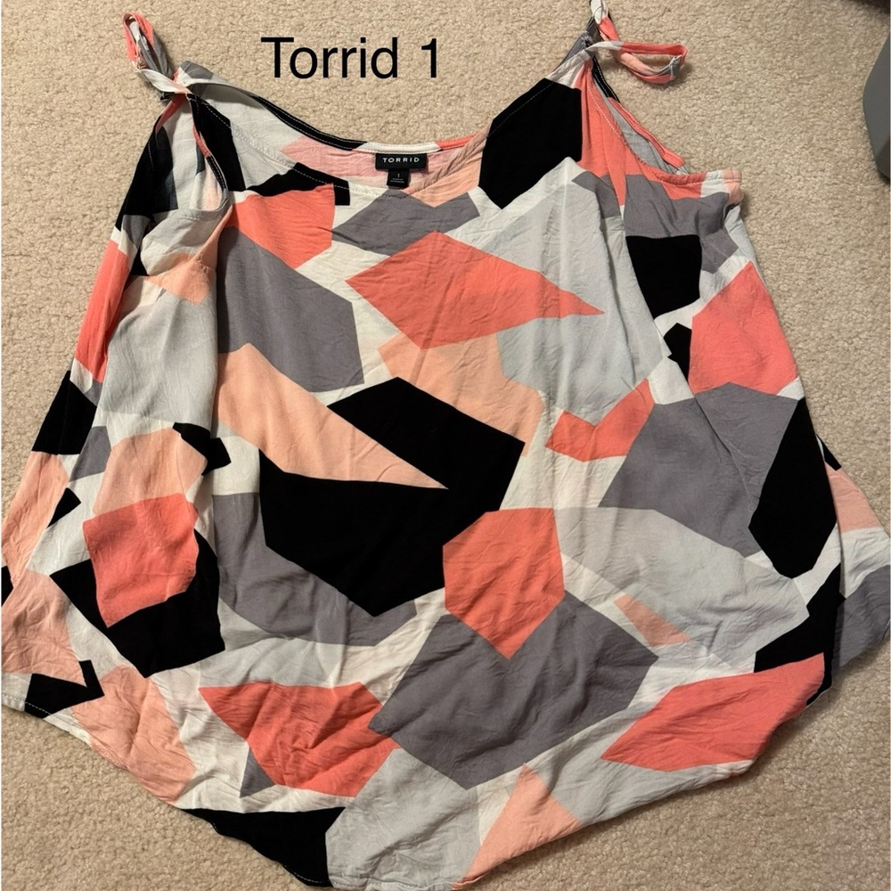 Torrid Women's Abstract Tank Top - Black, Gray, Pink